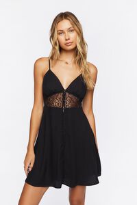 BLACK Lace Cami Mini Dress, image 2