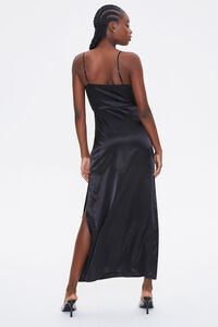 BLACK Satin Cowl Neck Maxi Dress, image 4