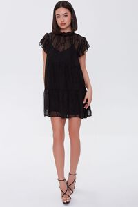 BLACK Lace Trapeze Mini Dress, image 4