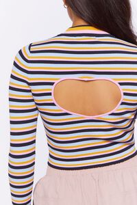 Striped Cutout Sweater-Knit Top, image 6