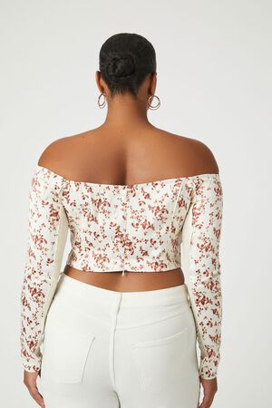White Floral Off-the-shoulder Top