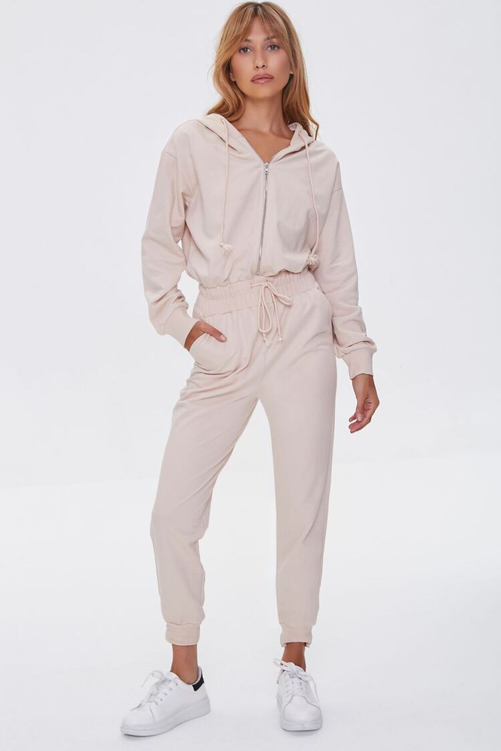 SAND Hooded French Terry Jumpsuit, image 1