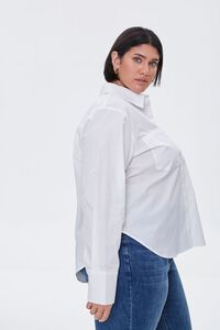 WHITE Plus Size Button-Up Shirt, image 2