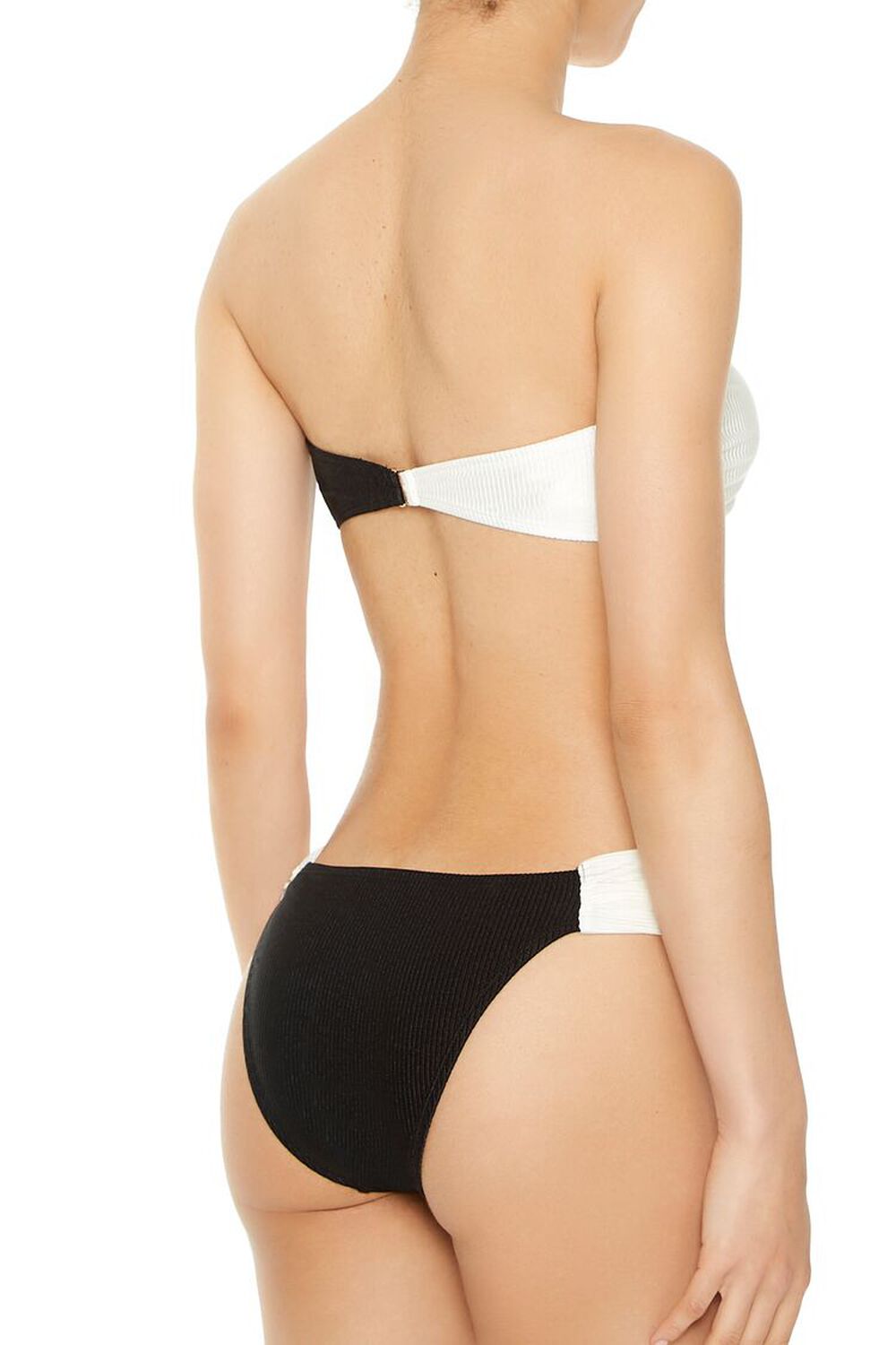 BLACK/WHITE Colorblock Bikini Bottoms, image 3