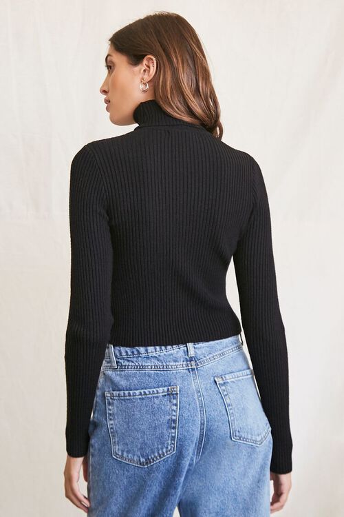 BLACK Ribbed Turtleneck Sweater, image 3
