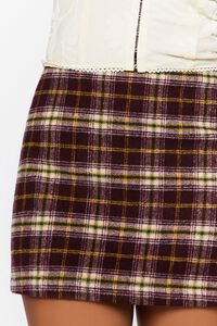 MERLOT/MULTI Plaid High-Rise Mini Skirt, image 6