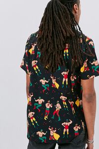 BLACK/MULTI Luchador Print Fitted Shirt, image 3