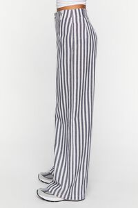 NAVY/WHITE Linen-Blend Striped Wide-Leg Pants, image 3