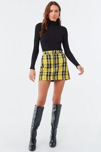 Plaid Zip-Front Mini Skirt, image 4