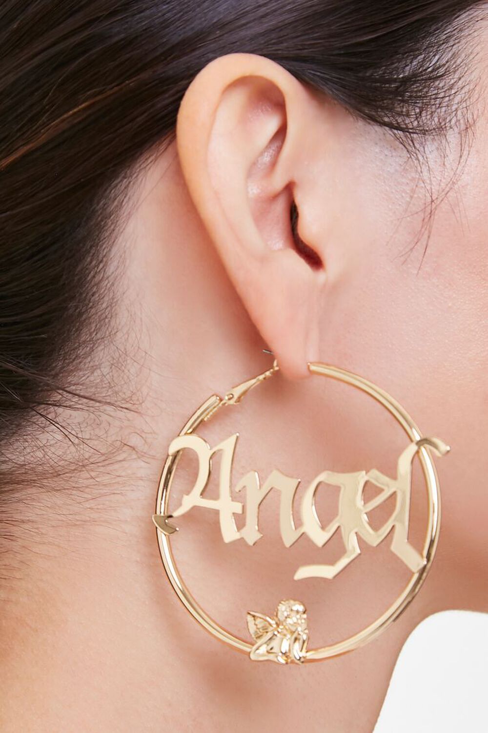GOLD Angel Hoop Earrings, image 1