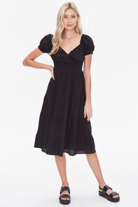 BLACK Tiered Ruffle-Trim Dress, image 4