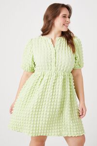 Plus Size Textured Babydoll Mini Dress, image 1