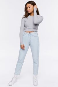 LIGHT DENIM Recycled Cotton High-Rise Mom Jeans, image 5