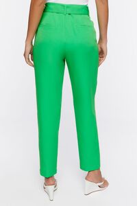LIGHT GREEN Belted High-Waist Ankle Pants, image 4