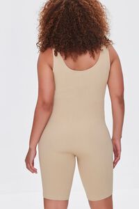 TAUPE Plus Size Sleeveless Fitted Romper, image 3