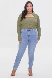 OLIVE Plus Size Cami & Cardigan Sweater Set, image 4