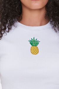 WHITE/YELLOW Cropped Pineapple Patch Tee, image 5