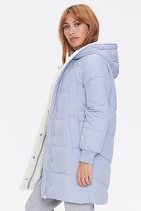 DUSTY BLUE/CREAM Faux Shearling-Lined Puffer Jacket, image 2