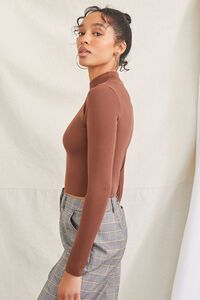 BROWN Fitted Sweater-Knit Crop Top, image 2