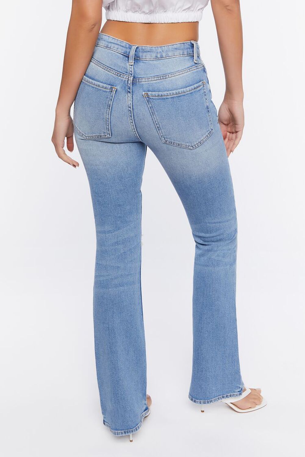 Hemp 10% Distressed Flare Jeans