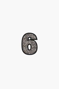 SILVER6 Iron-On Glitter Number Patch, image 3
