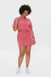 ROSE PETAL Plus Size Polo Shirt & Mini Skirt Set, image 4