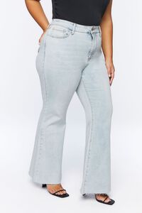 LIGHT DENIM Plus Size Raw-Cut Flare Jeans, image 3