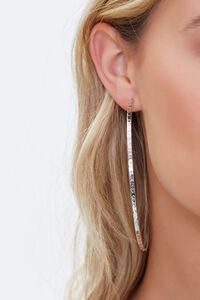 SILVER Textured Hoop Earrings, image 2