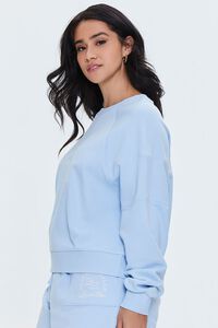 BLUE/CREAM Plus Size Embroidered Beverly Hills Pullover, image 2