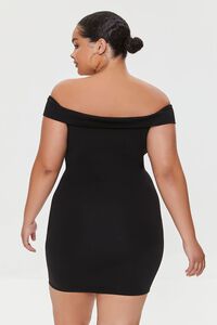 BLACK Plus Size Off-the-Shoulder Dress, image 3