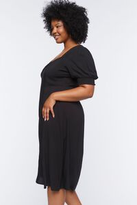 Plus Size Puff-Sleeve Midi Dress, image 2