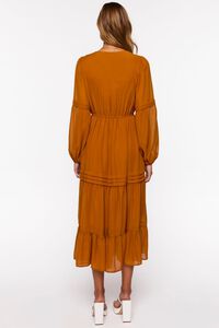 GINGER Chiffon Peasant-Sleeve Midi Dress, image 3