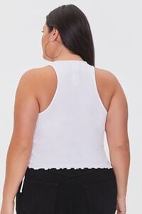 WHITE/MULTI Plus Size Lucky Me Graphic Tank Top, image 3