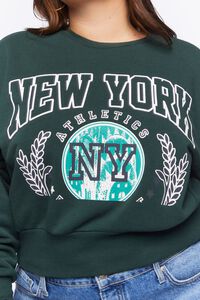 GREEN/MULTI Plus Size New York Graphic Pullover, image 5