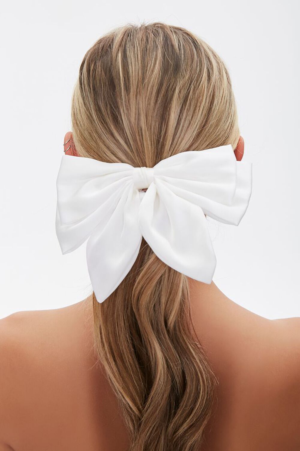 WHITE Layered Bow Scrunchie, image 2