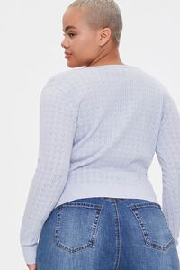 Plus Size Pointelle Cardigan Sweater, image 3