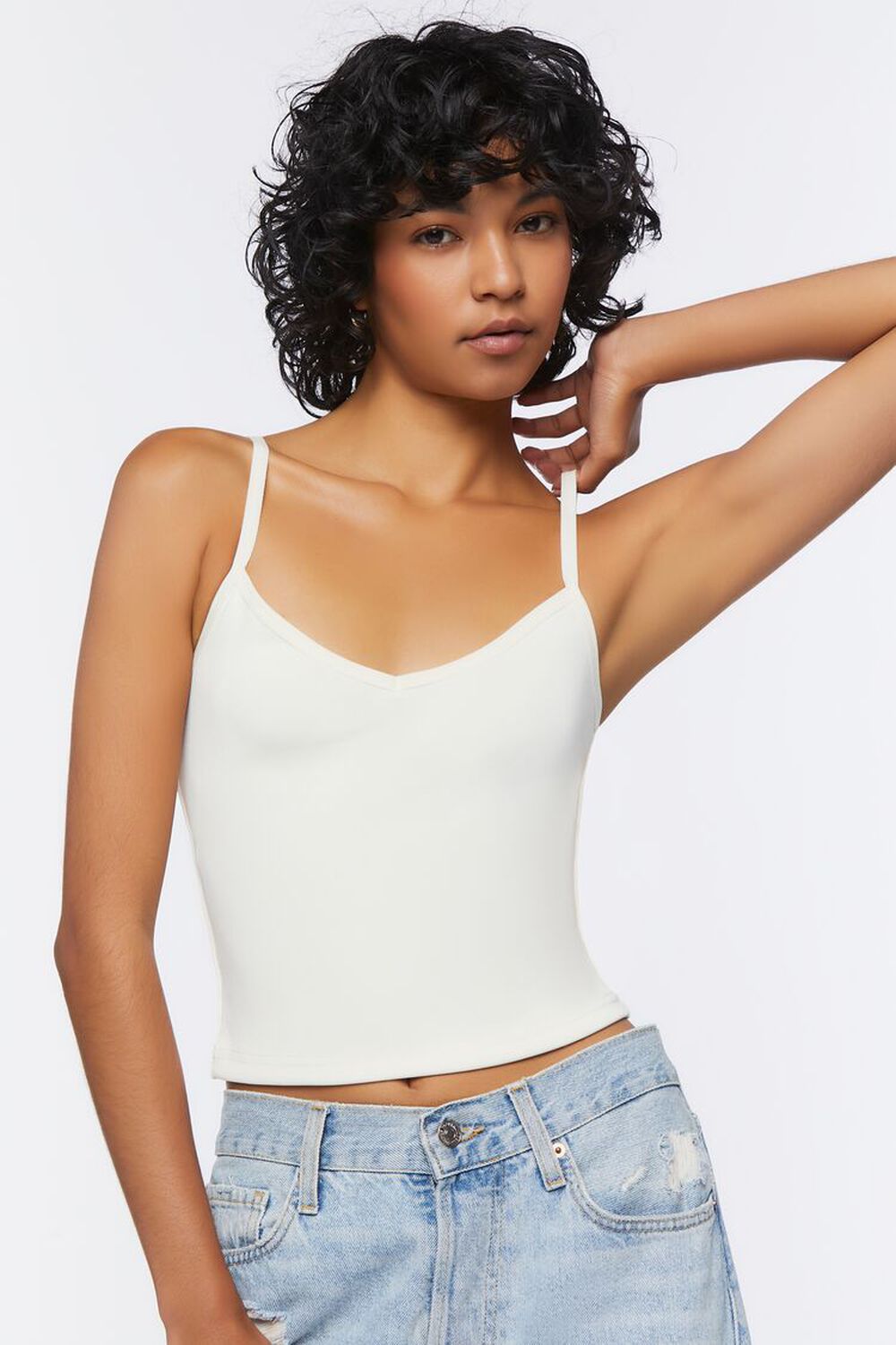 CREAM Fitted V-Neck Cami, image 1