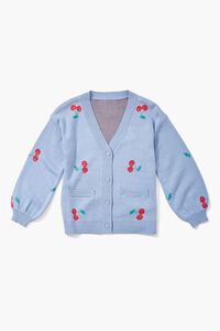 BLUE/MULTI Girls Cherry Cardigan Sweater (Kids), image 1