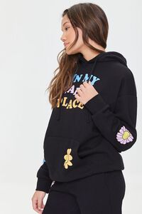 BLACK/MULTI In My Happy Place Graphic Hoodie, image 2