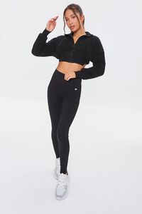 BLACK Active Faux Shearling Cropped Jacket, image 4