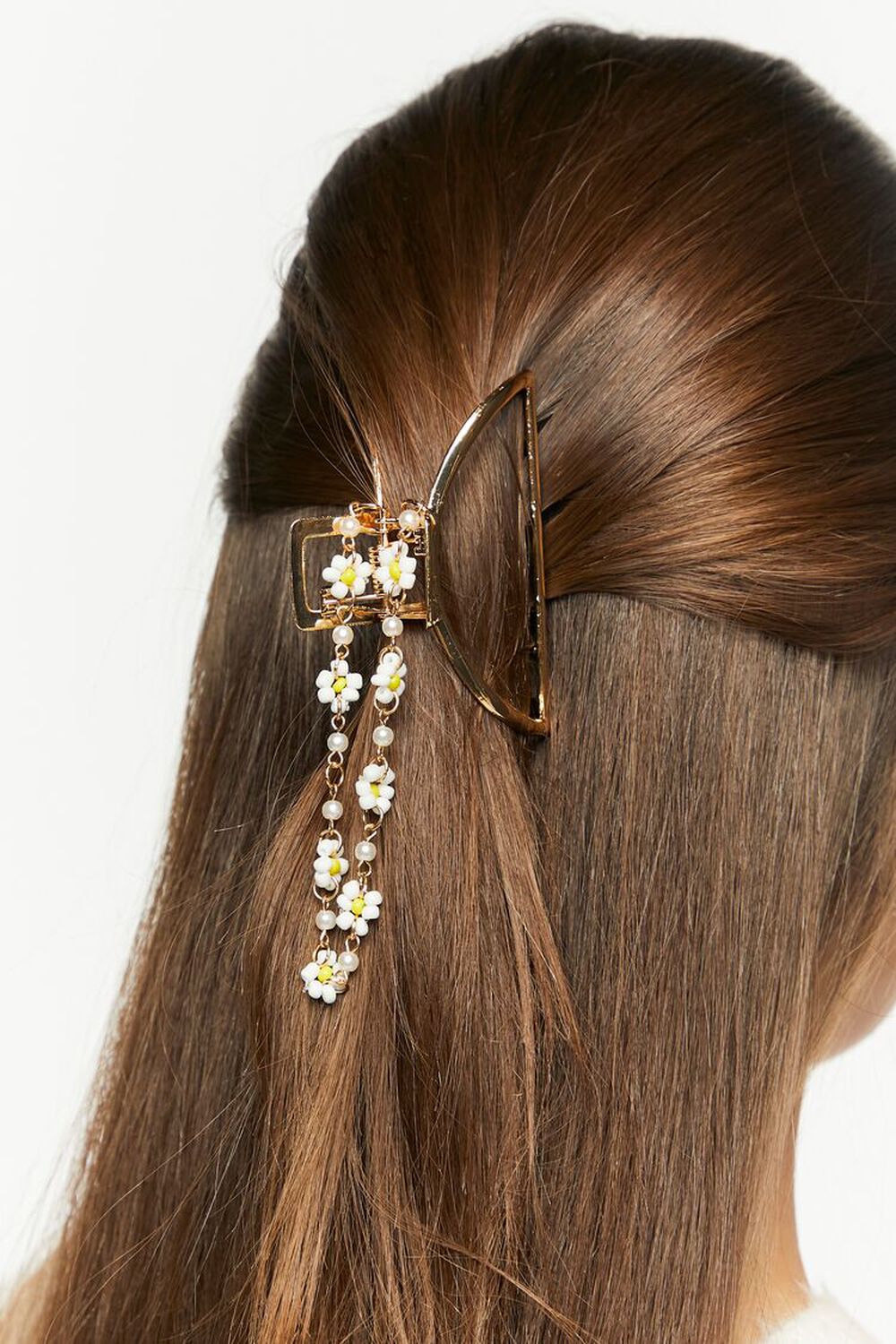 GOLD/MULTI Daisy Chain Claw Hair Clip, image 1