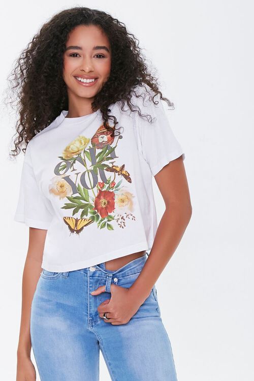 WHITE/MULTI Only You Graphic Tee, image 1