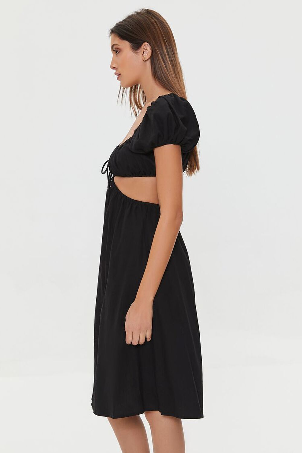 BLACK Sweetheart Cutout Midi Dress, image 2