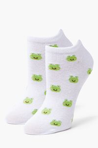 WHITE/MULTI Frog Graphic Ankle Socks, image 1