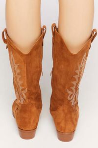 TAN Faux Suede Cowboy Boots, image 3