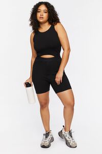 BLACK Plus Size Fitted Cutout Romper, image 4