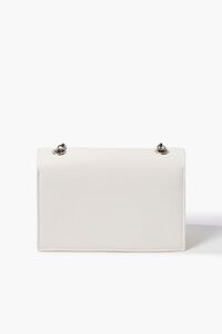WHITE Faux Leather Chain Crossbody Bag, image 3