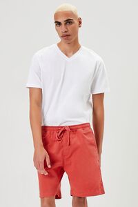 RED Cotton-Blend Drawstring Shorts, image 1