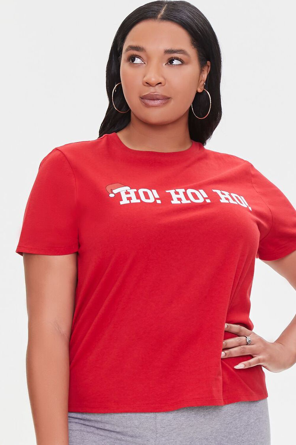 RED/MULTI Plus Size Organically Grown Cotton Graphic Tee, image 1