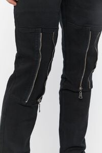 BLACK Twill Slim-Fit Zippered Pants, image 5